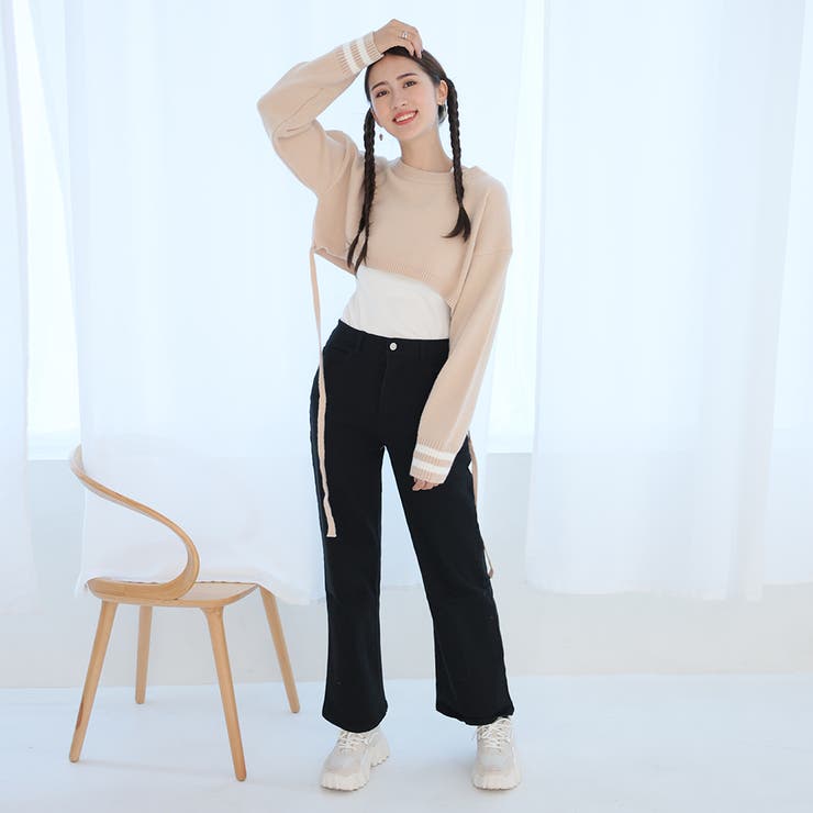 ライン入りショート丈ニット | Girly Doll | 詳細画像30 