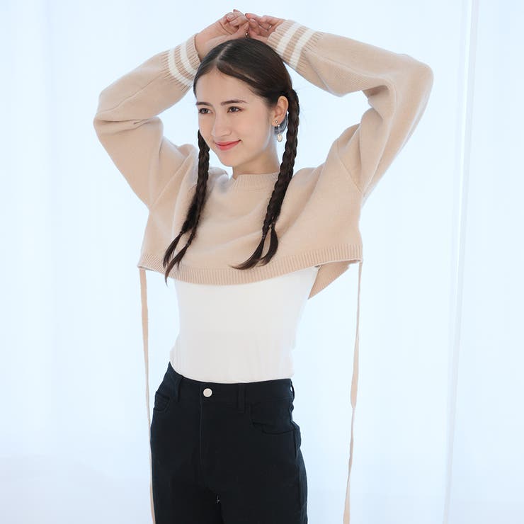 ライン入りショート丈ニット | Girly Doll | 詳細画像31 