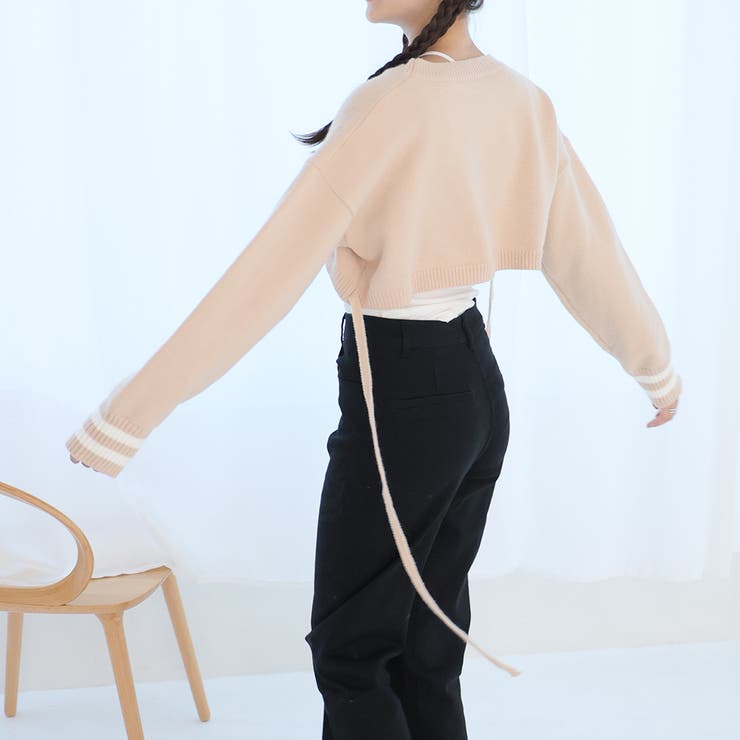 ライン入りショート丈ニット | Girly Doll | 詳細画像32 