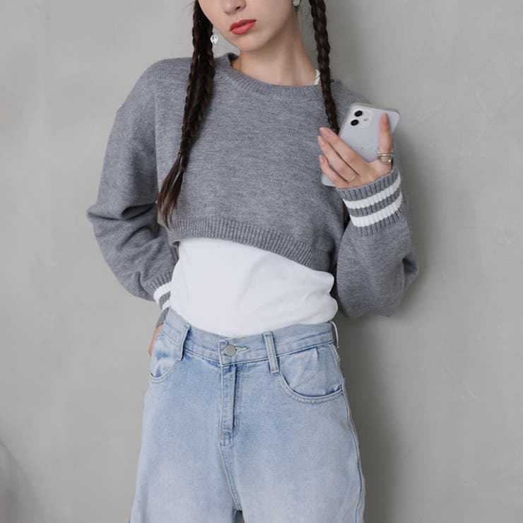 ライン入りショート丈ニット | Girly Doll | 詳細画像42 