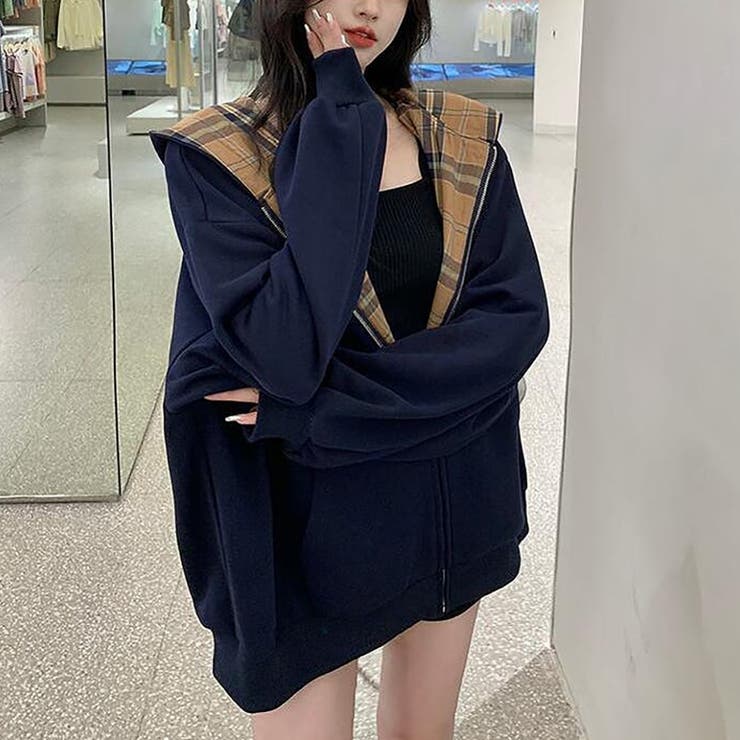 美品 アルチビオ チェック柄 ジップアップナイロンパーカー 48 美品