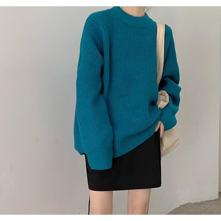 クルーネックリブオーバーニット【韓国ファッション】 | Girly Doll | 詳細画像8 