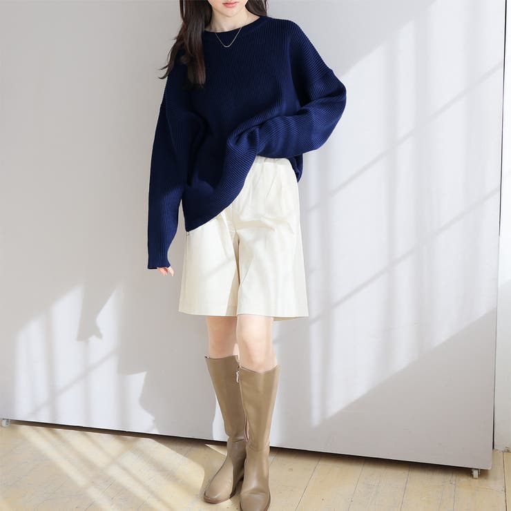 クルーネックリブオーバーニット【韓国ファッション】 | Girly Doll | 詳細画像12 