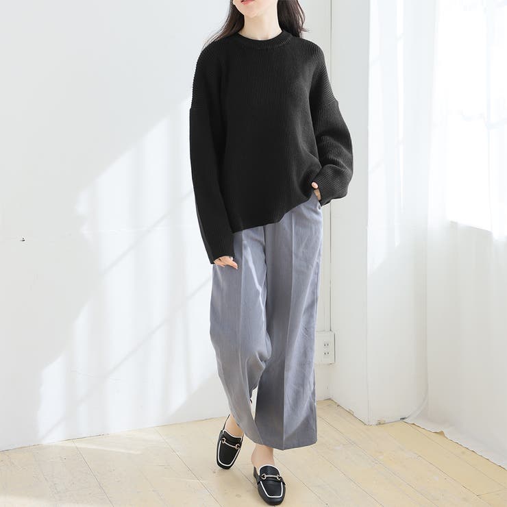 クルーネックリブオーバーニット【韓国ファッション】 | Girly Doll | 詳細画像14 