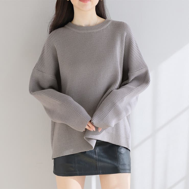 クルーネックリブオーバーニット【韓国ファッション】 | Girly Doll | 詳細画像17 