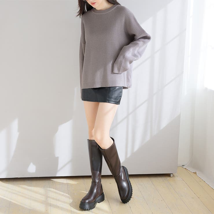 クルーネックリブオーバーニット【韓国ファッション】 | Girly Doll | 詳細画像18 