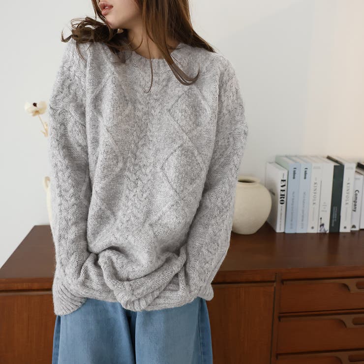 ケーブルオーバーニット【韓国ファッション】 | Girly Doll | 詳細画像16 