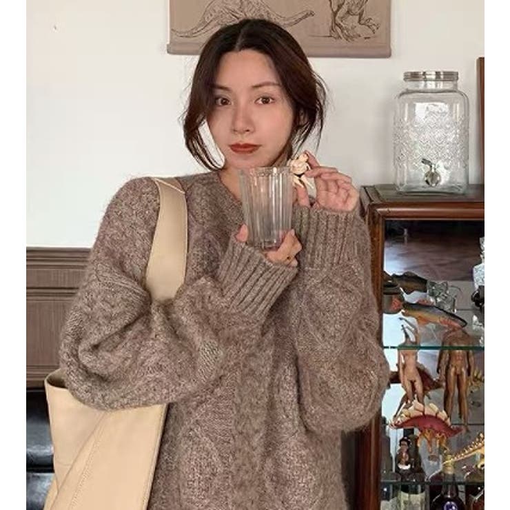 ケーブルオーバーニット【韓国ファッション】 | Girly Doll | 詳細画像6 