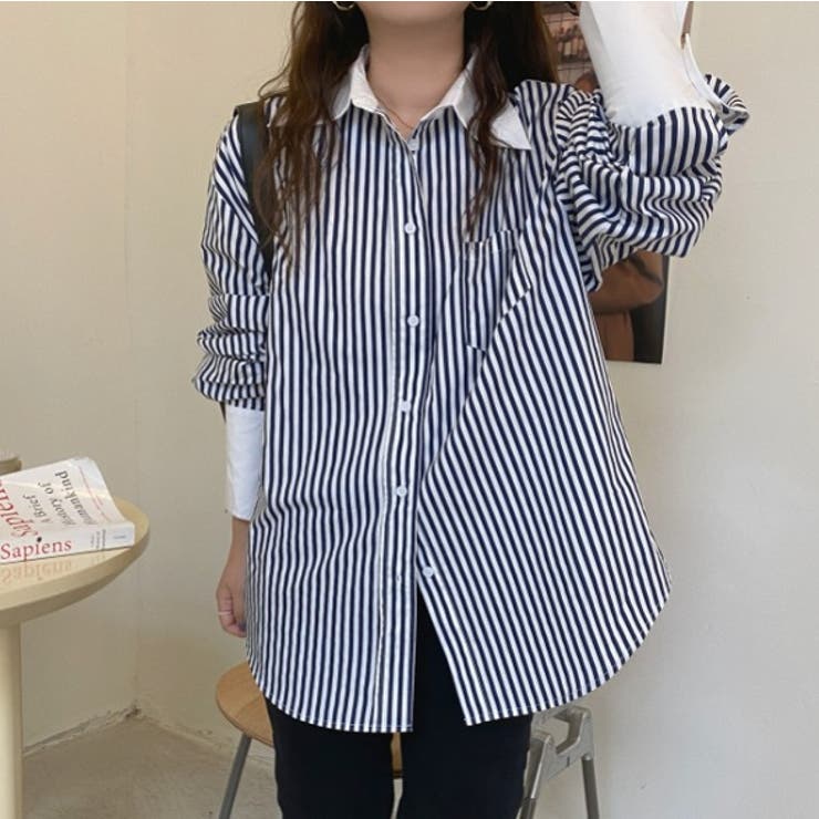 ストライプ開襟シャツ 品番 Zj Girly Doll ガーリードール のレディース ファッション通販 Shoplist ショップリスト
