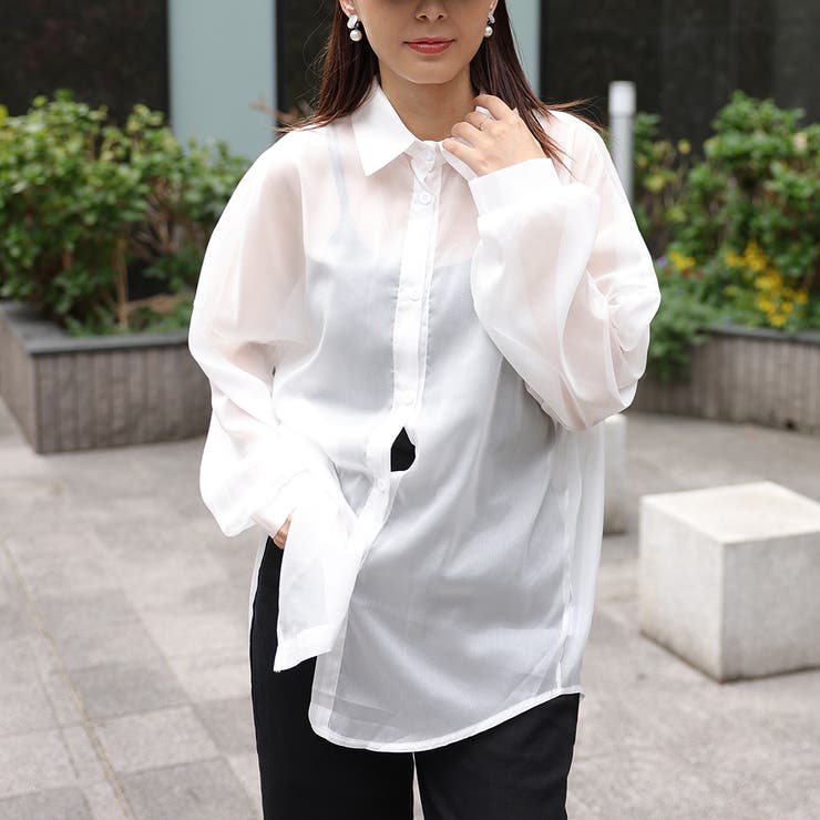 シャイニーシアーシャツ【韓国ファッション】 | Girly Doll | 詳細画像10 