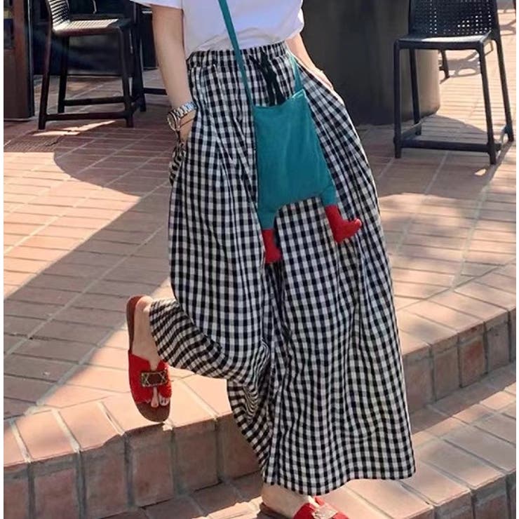 チェックワイドイージーパンツ【韓国ファッション】 | Doula Doula | 詳細画像4 