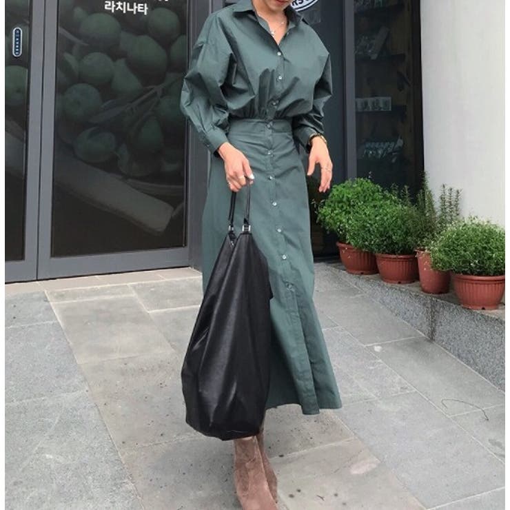 グリーン | シャツワンピース【韓国ファッション】 | Girly Doll