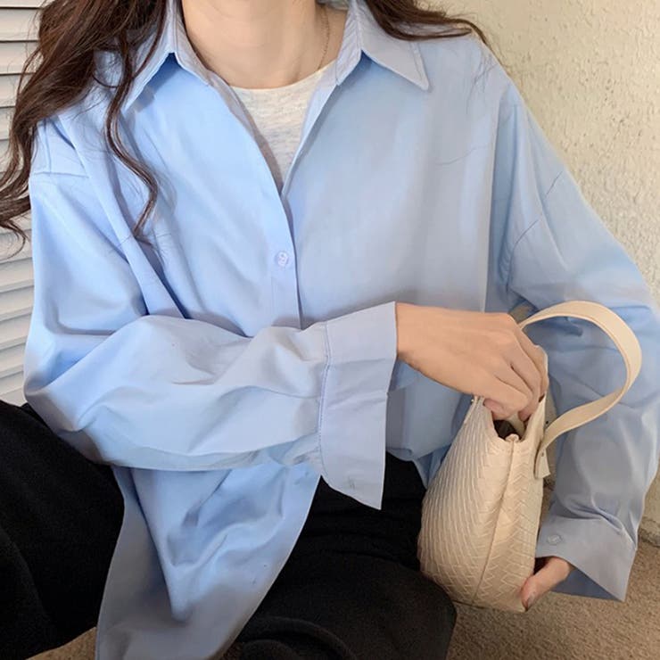 ライトブルー | オーバーサイズシャツ【韓国ファッション】 | Doula Doula