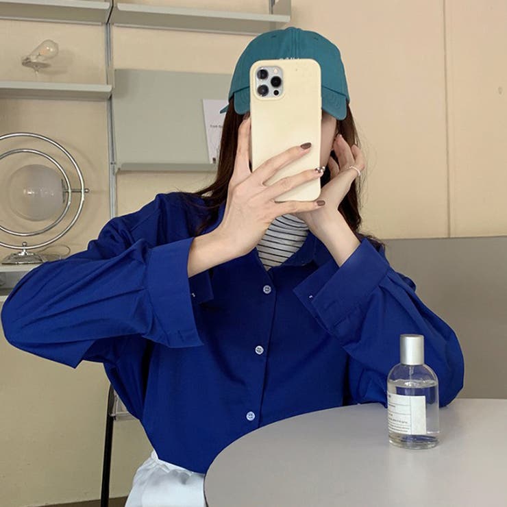 ダークブルー | オーバーサイズシャツ【韓国ファッション】 | Doula Doula