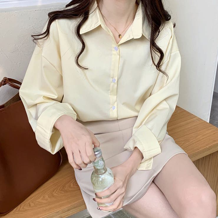 イエロー | オーバーサイズシャツ【韓国ファッション】 | Doula Doula