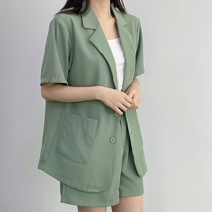 セットアップ 半そでテーラードジャケット＆ショートパンツ【韓国