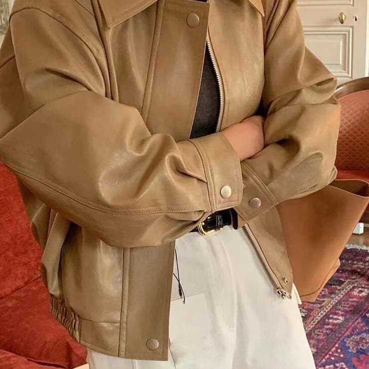 フェイクレザージャケット【韓国ファッション】 | Girly Doll | 詳細画像6 