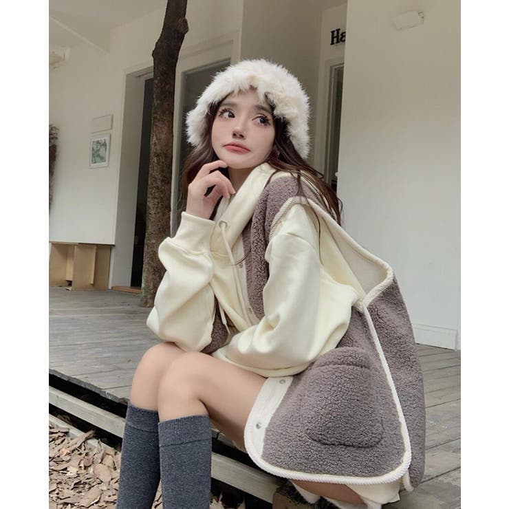 IGGI プルオーバーボアベスト sizeL イングランド製 ボアベスト【韓国ファッション】[品番：ZJ000023856]｜Girly Doll