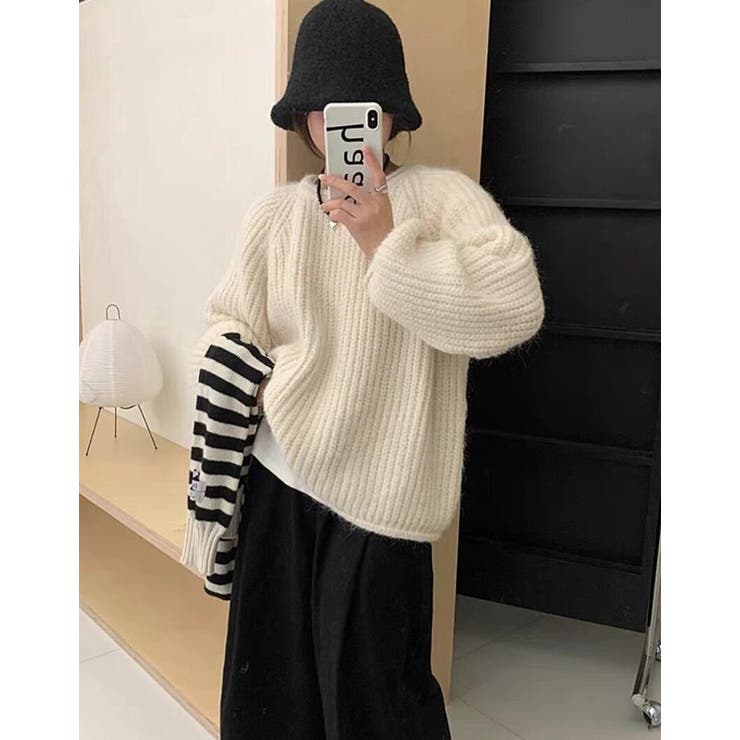 ホワイト | ニット・セーター【韓国ファッション】 | Girly Doll