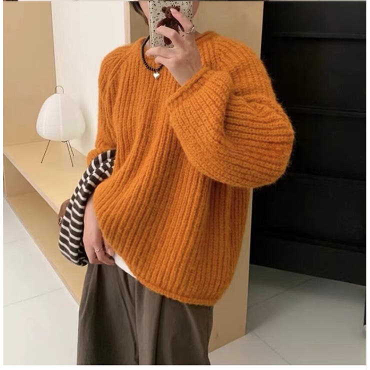 オレンジ | ニット・セーター【韓国ファッション】 | Girly Doll