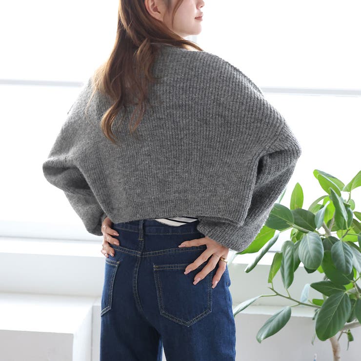 ショート丈ボリュームニットカーディガン | Girly Doll | 詳細画像1 