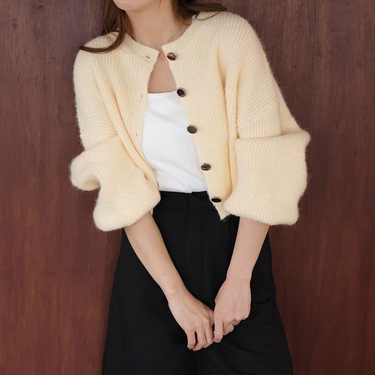 ショート丈ボリュームニットカーディガン | Girly Doll | 詳細画像7 