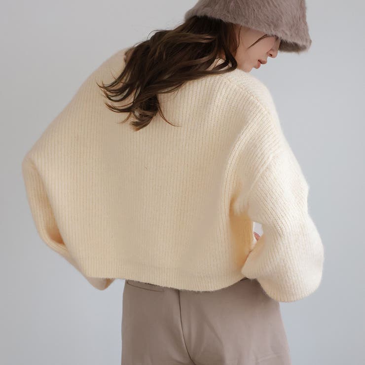 ショート丈ボリュームニットカーディガン | Girly Doll | 詳細画像9 