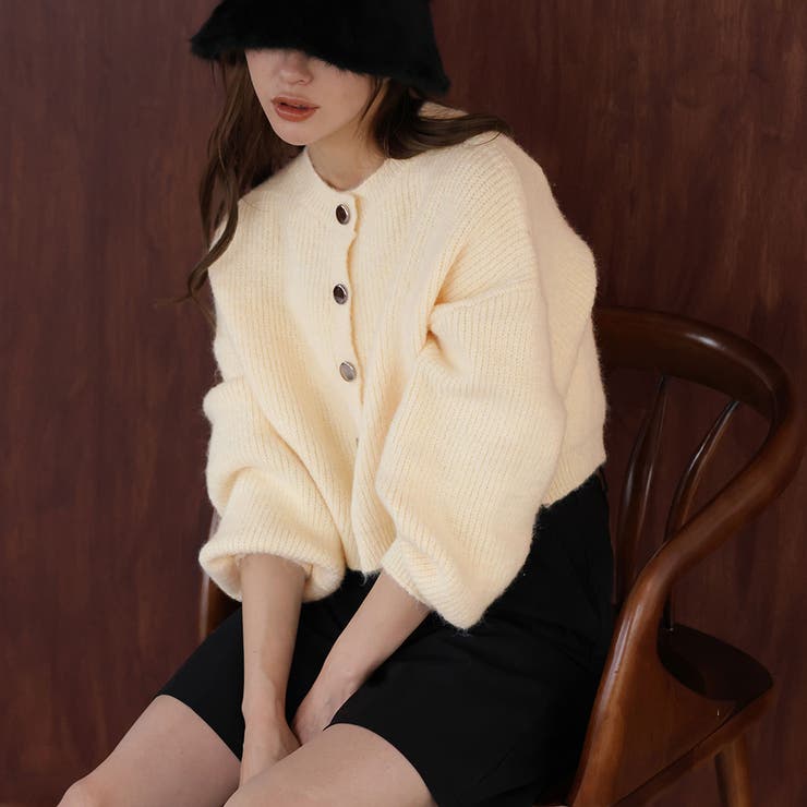 ショート丈ボリュームニットカーディガン | Girly Doll | 詳細画像13 