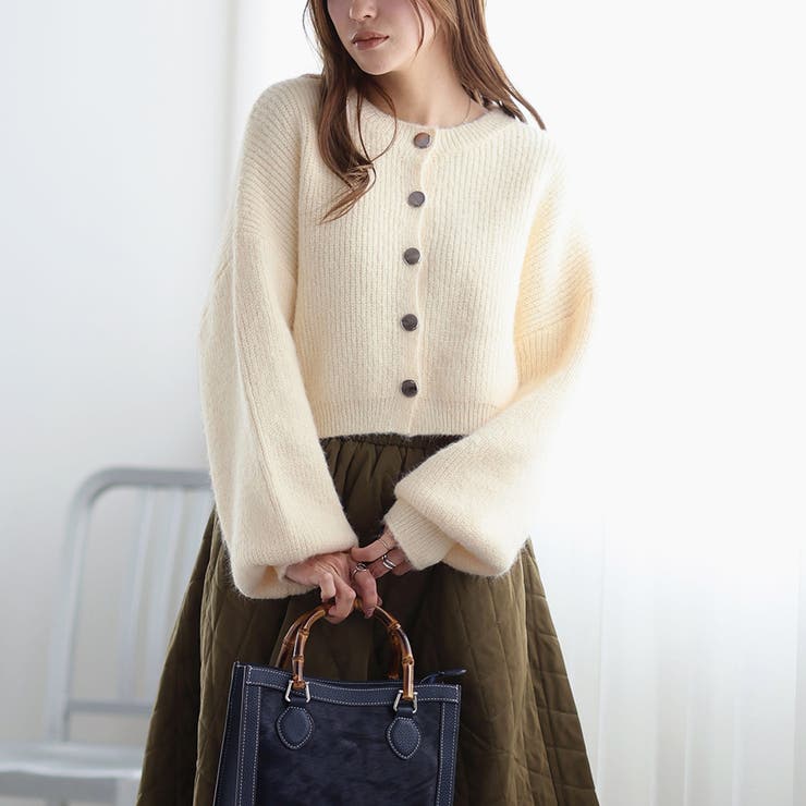 ショート丈ボリュームニットカーディガン | Girly Doll | 詳細画像19 