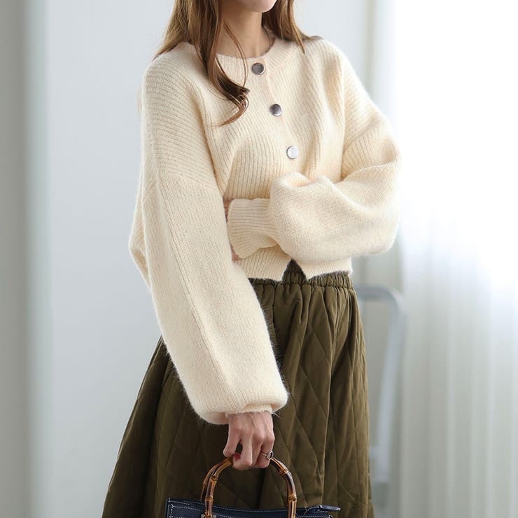 ショート丈ボリュームニットカーディガン | Girly Doll | 詳細画像20 