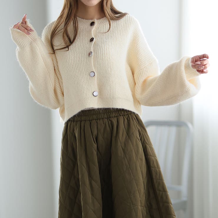 ショート丈ボリュームニットカーディガン | Girly Doll | 詳細画像23 