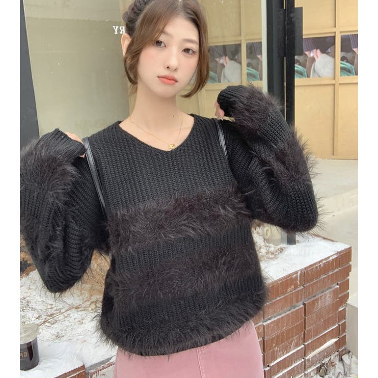 ２つ同梱購入でしたら、新作　ins 韓国系　ニット セーター　ゆったり 3XL GDZ24W017-01.jpg