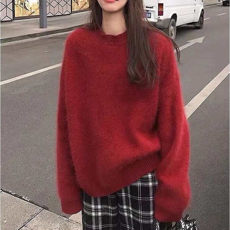 レッド | ニット・セーター【韓国ファッション】 | Girly Doll