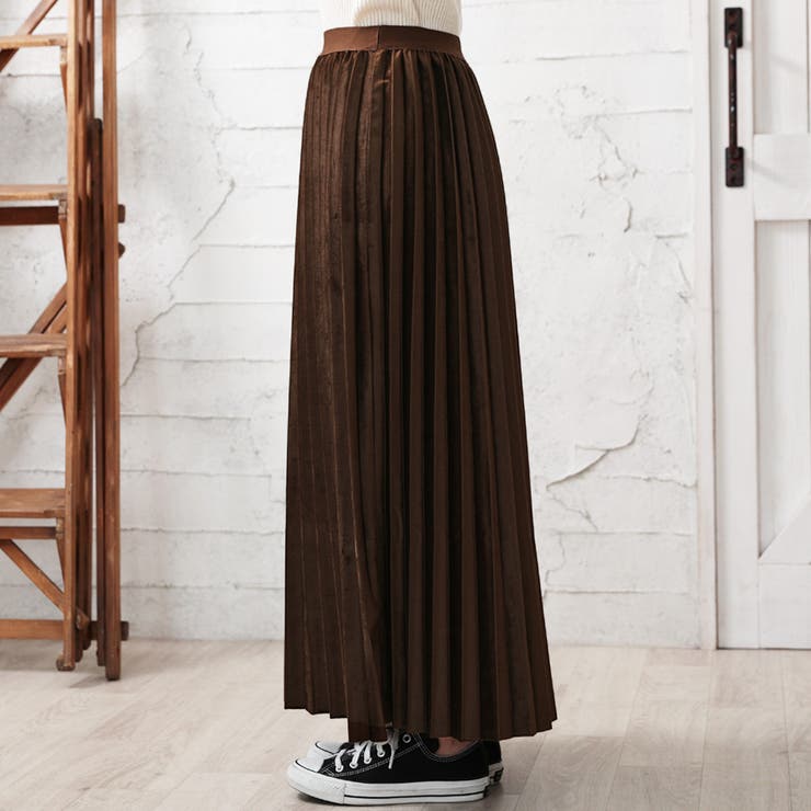 ベロア調 プリーツ ロングスカート 品番 Zj Girly Doll ガーリードール のレディースファッション通販 Shoplist ショップリスト