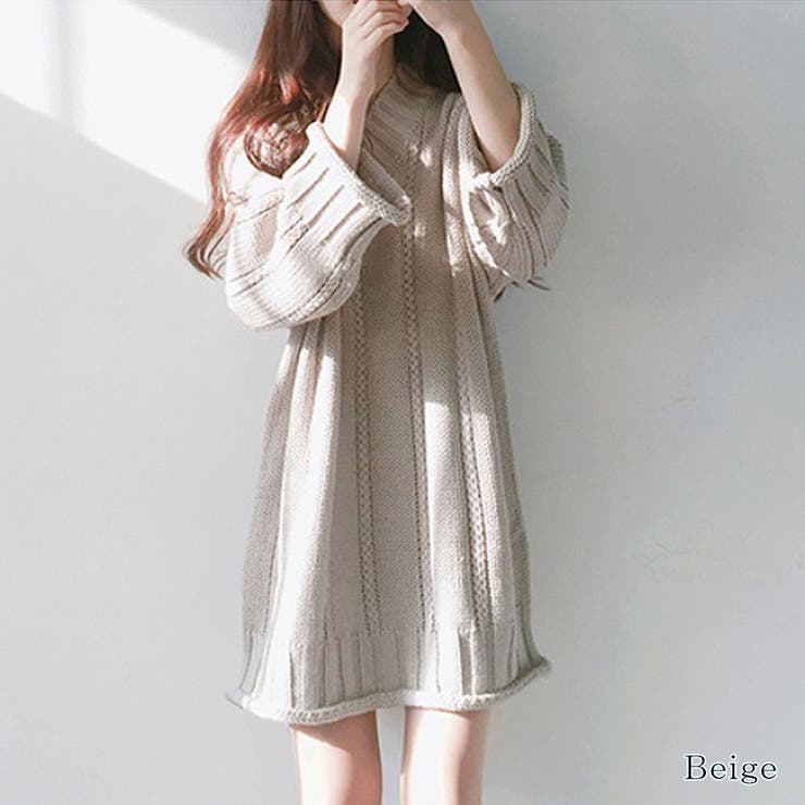 Vネックオーバーニット【韓国ファッション】[品番：ZJ000010577