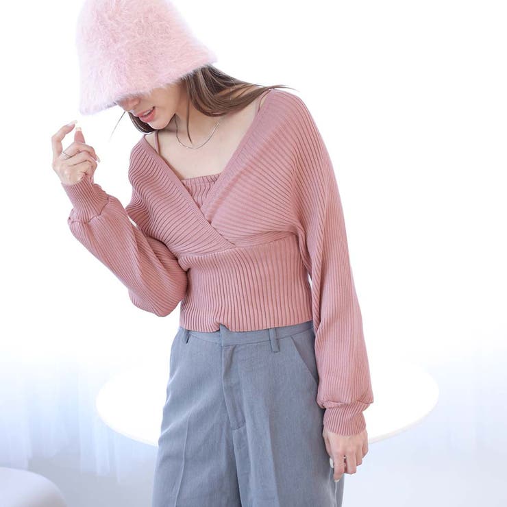 チャコット ピンク　カシュクール風ニット　 Mサイズ新品 チャコット ピンク カシュクール風ニット Mサイズ新品