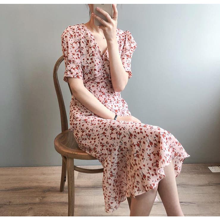 胸元ギャザー花柄ワンピース 品番 Zj Girly Doll ガーリードール のレディースファッション通販 Shoplist ショップリスト