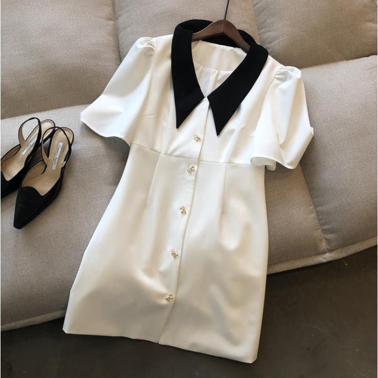 ビッグカラー膝丈ワンピース 品番 Zj Girly Doll ガーリードール のレディースファッション通販 Shoplist ショップリスト