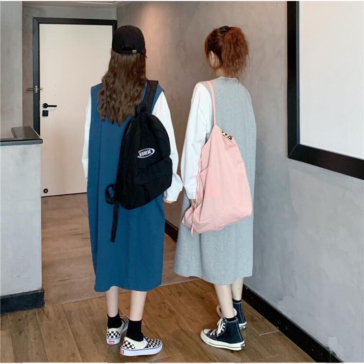 ロゴTシャツワンピース【韓国ファッション】[品番：ZJ000016045