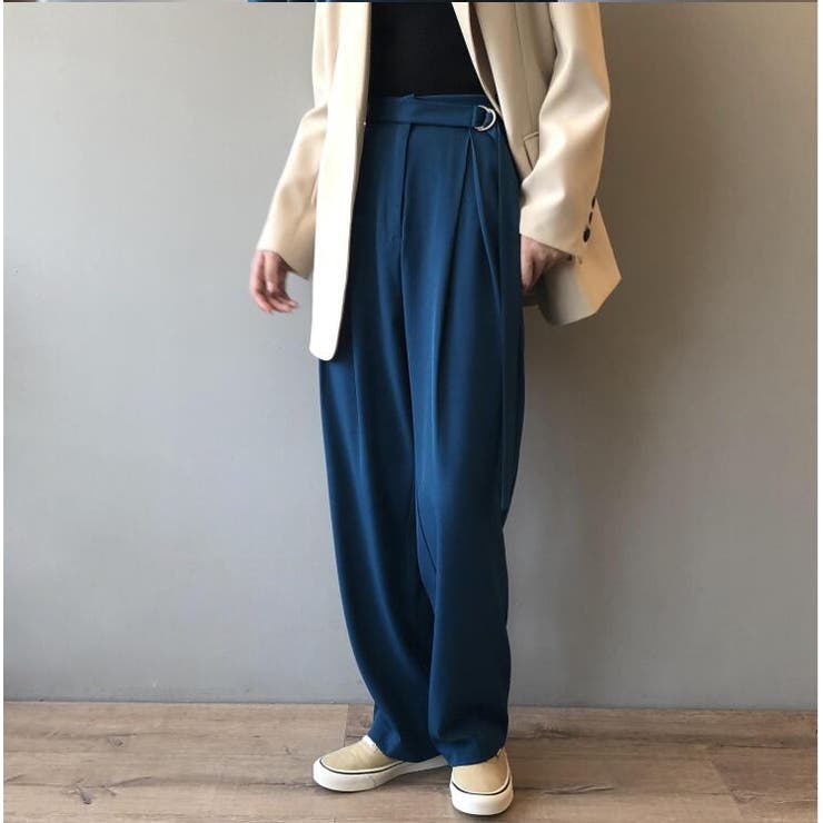 ブルー | タックベルトパンツ【韓国ファッション】 | Girly Doll