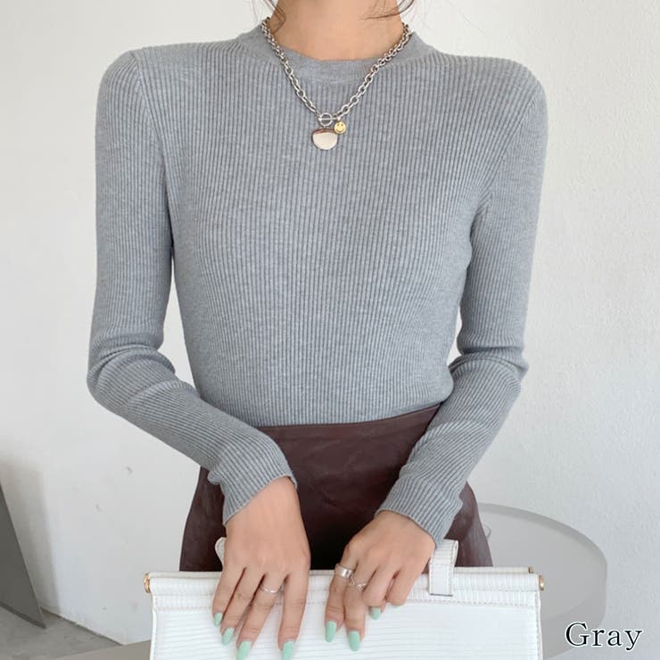 グレー | ニット・セーター【韓国ファッション】 | Girly Doll