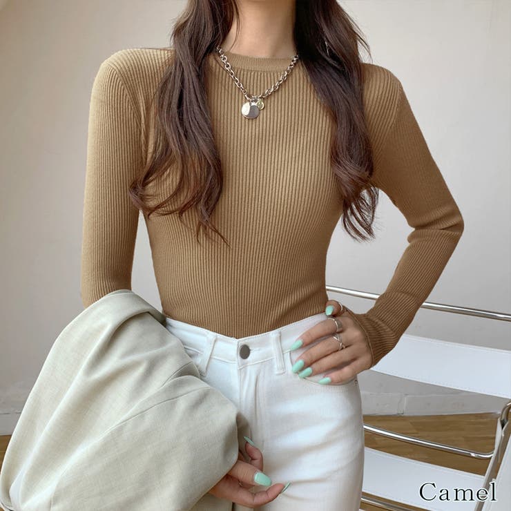 キャメル | ニット・セーター【韓国ファッション】 | Girly Doll