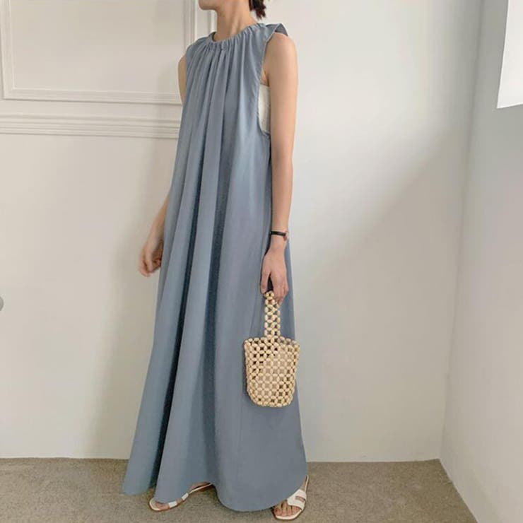 襟ギャザーフレアワンピース【韓国ファッション】 | Doula Doula | 詳細画像3 