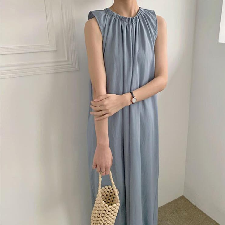 襟ギャザーフレアワンピース【韓国ファッション】 | Doula Doula | 詳細画像5 