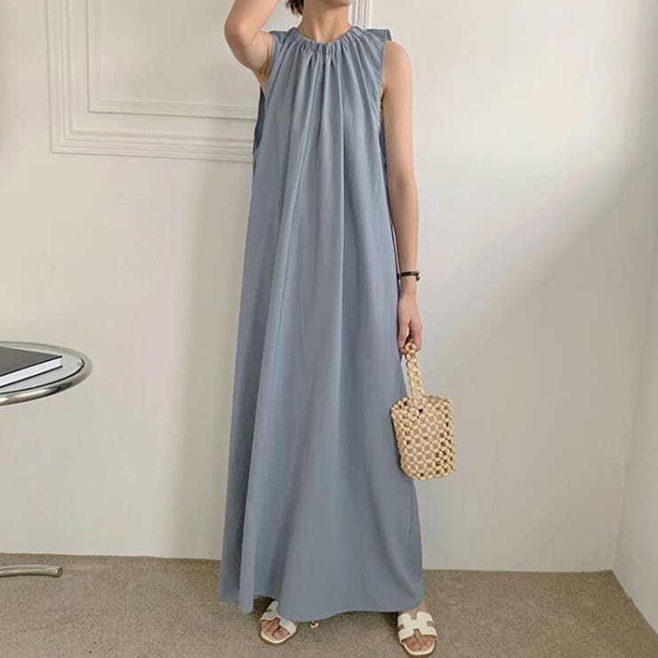 襟ギャザーフレアワンピース【韓国ファッション】 | Doula Doula | 詳細画像8 