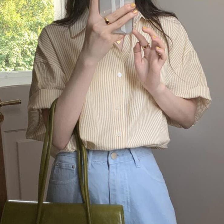 ストライプ半袖シャツ【韓国ファッション】 | Doula Doula | 詳細画像9 