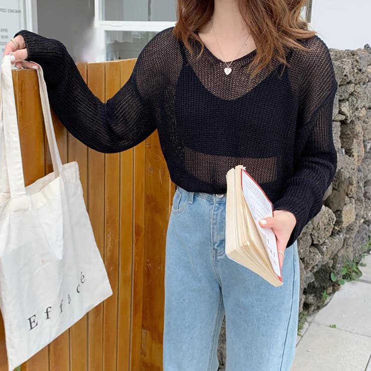 Vネックサマーニットプルオーバー【韓国ファッション】 | Doula Doula | 詳細画像15 