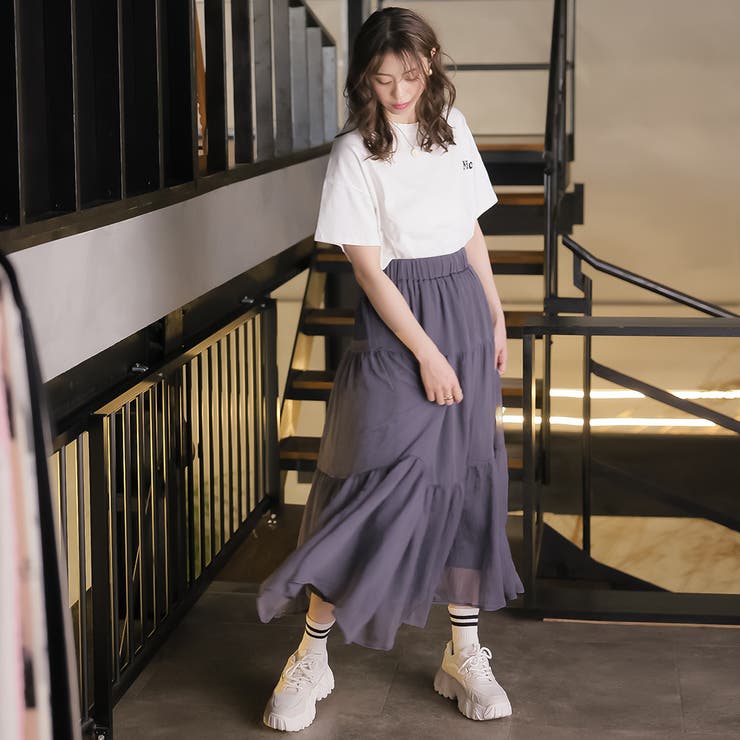ロングスカート【韓国ファッション】[品番：ZJ000021865]｜Girly