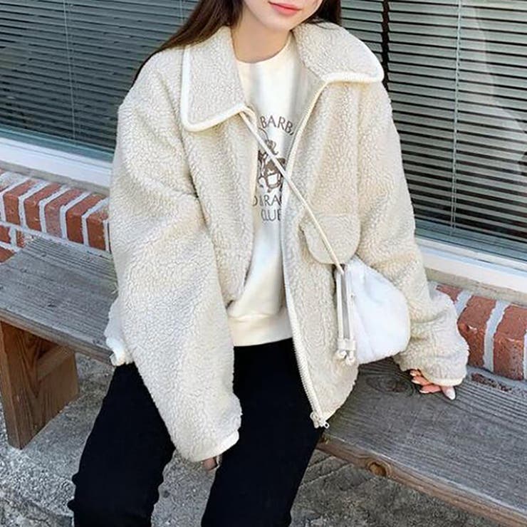 ボアフリースジャケット【韓国ファッション】[品番：ZJ000023541