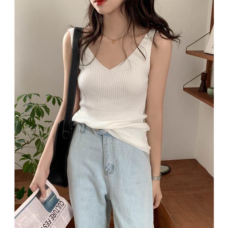 タンクトップ Vネック インナー ブラトップ ブラキャミ レディース 下着 品番 Zj Girly Doll ガーリードール の レディースファッション通販 Shoplist ショップリスト